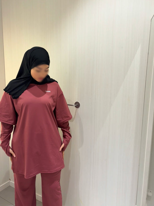 Oversized Training Top - Burgundy