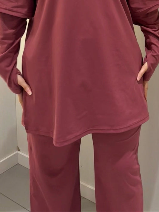 The Original Wide Leg Pants - Burgundy